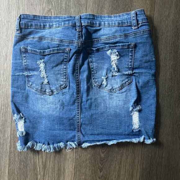 Wax Jeans Distressed Denim Skirt - Picture 2 of 4